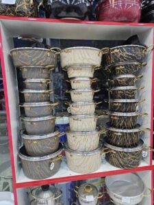 سرویس قابلمه ۲۱پارچه ماموت ماربل دسته طلایی